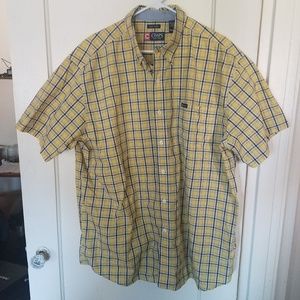 Chaps Easy Care Yellow Plaid Men's Shirt Size 2XB